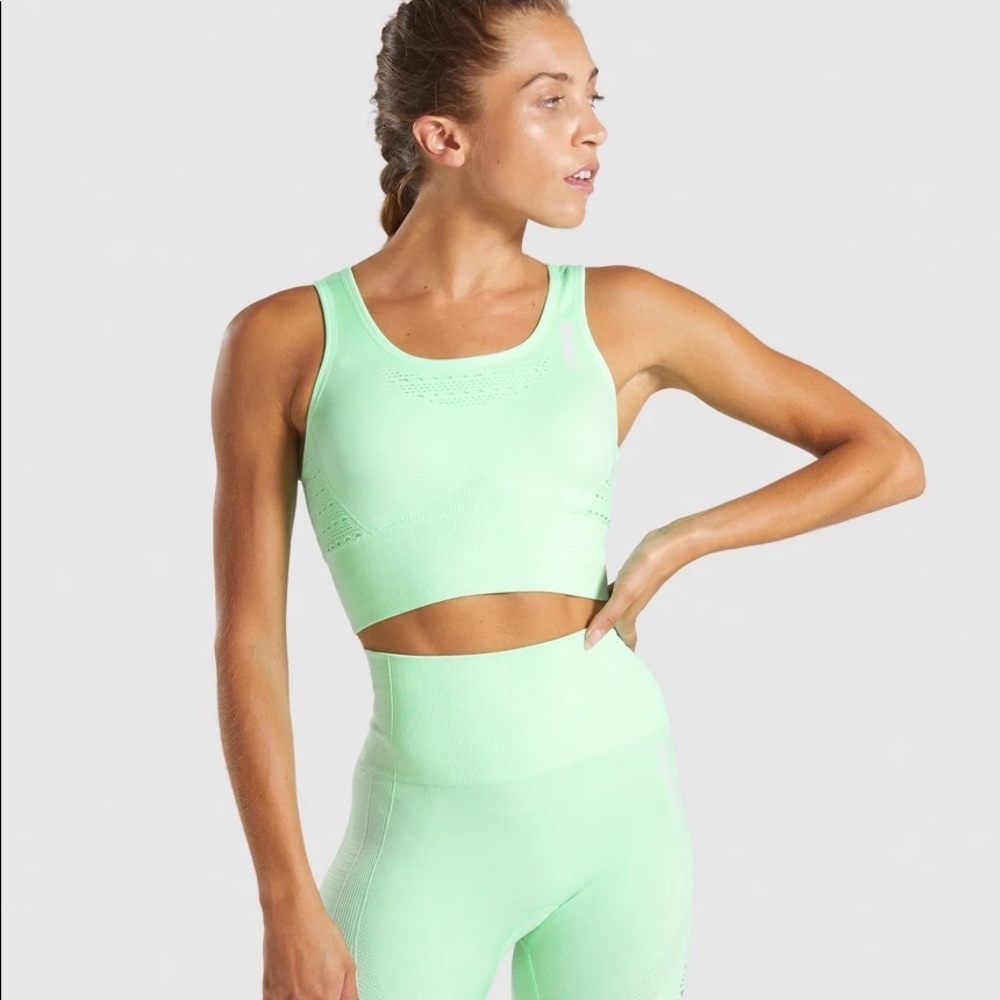 Gymshark ENERGY+ SEAMLESS CROP TOP XS mint